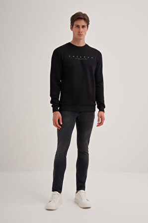 Caz 52350 Bıs.Yk. Sweatshirt,Siyah,L