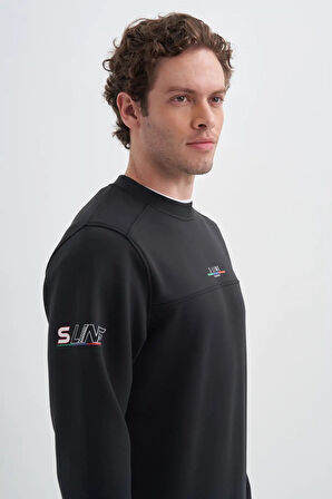 Cazador Regular Fit Scuba Kumaş Pamuk Karışımlı S-line Baskılı Sweatshirt-52380