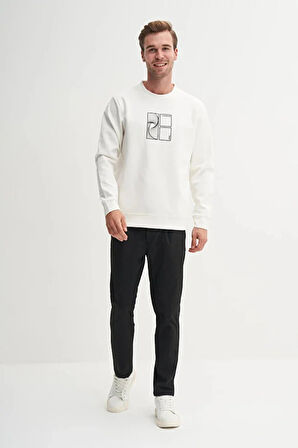 Cazador CAZ 53290 BİSİKLET YAKA BEYAZ ERKEK SWEAT (25 KIŞ)