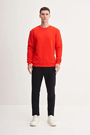 Cazador Kalın Diyagonal Dokulu %100 Pamuk 3 İplik Regular Fit Sweatshirt