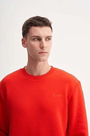 Cazador Kalın Diyagonal Dokulu %100 Pamuk 3 İplik Regular Fit Sweatshirt