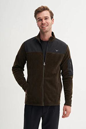 Cazador Regular Fit Basic Polar Kumaş Dik Yaka Sweat Hırka-56380