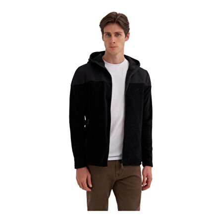 Erkek Kapüşonlu Polar Kumaş Basic Regular Fit Sweat Hırka-56390