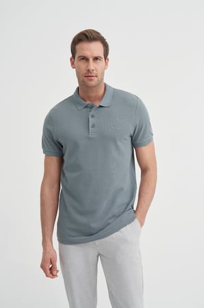 Cazador 46130 Polo Pıke Tshırt Erkek Polo Yaka Gri Tişört