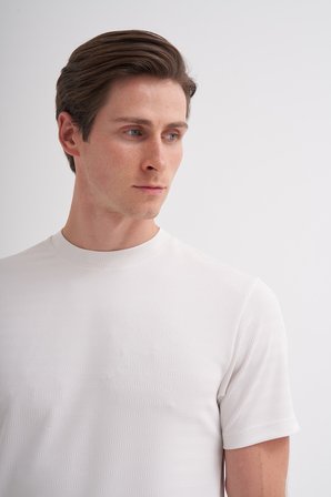 Cazador Bisiklet Yaka Erkek Beyaz T-shirt 40470