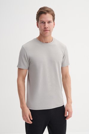 Cazador Bisiklet Yaka Erkek Açık Gri T-shirt 40470