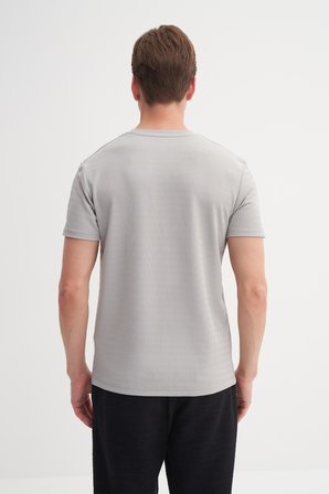 Cazador Bisiklet Yaka Erkek Açık Gri T-shirt 40470