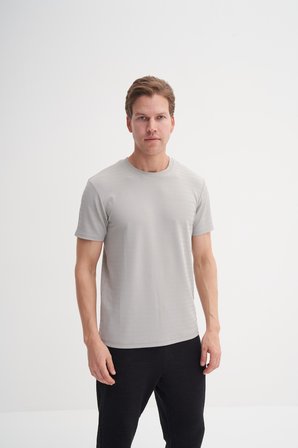 Cazador Bisiklet Yaka Erkek Açık Gri T-shirt 40470