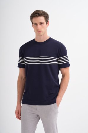 Cazador Erkek Bisiklet Yaka Triko Tshirt 30400 Lacivert
