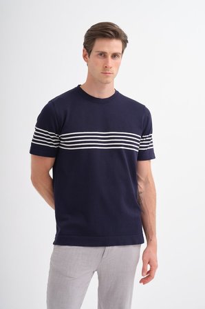 Cazador Erkek Bisiklet Yaka Triko Tshirt 30400 Lacivert