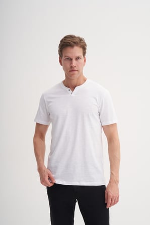 Cazador 42270 Erkek Beyaz Patlı Tshirt