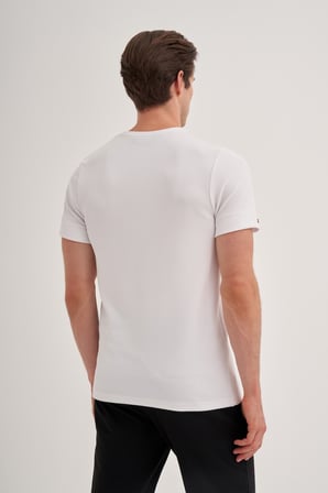 Cazador Slim Fit Erkek Premium Spor Basıc İnce Tshirt 42020 Beyaz