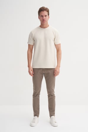 Cazador Slim Fit Erkek Premium Spor Basıc İnce Tshirt 42020 Bej
