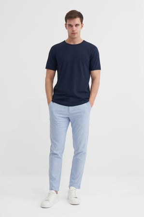 Cazador Erkek Lacivert Bisiklet Yaka T-shirt 46180