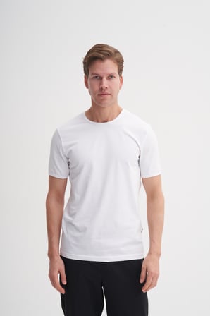 Cazador Erkek Beyaz Bisiklet Yaka T-shirt 46180