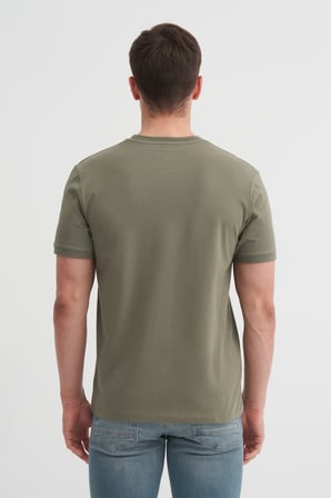 Cazador Erkek Haki Bisiklet Yaka T-shirt 46200
