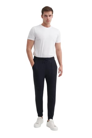 Slim Fit Pamuk Karışımlı Likralı 2 İplik Eşofman Altı
