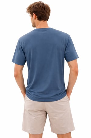 Cazador 44165 İndigo Erkek Bisiklet Yaka Tshirt