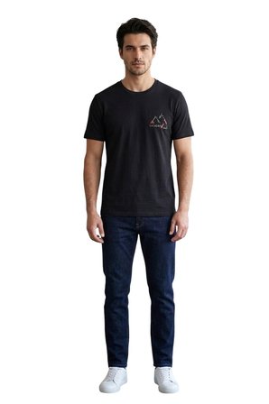 Cazador 44330 Siyah Erkek Bisiklet Yaka Tshirt