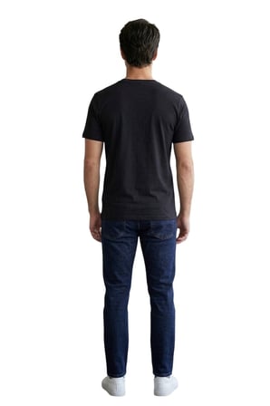 Cazador 44330 Siyah Erkek Bisiklet Yaka Tshirt