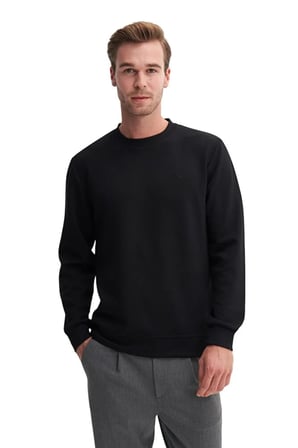 Erkek Siyah Caz 54260 Viskon Basic Sweat Sweatshirt