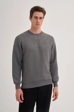 Caz 50460 Bıs.yk. Sweat Erkek Antrasit Melanj 26kc50460-837