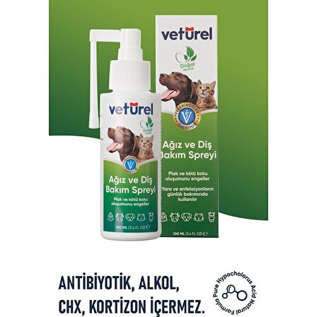 Vetürel Kedi Köpek Ağız ve Diş Bakım Spreyi 100 ml