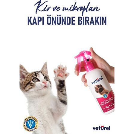 Vetürel Kedi Köpek Pati Temizlik ve Koku Giderici Sprey 300 ml