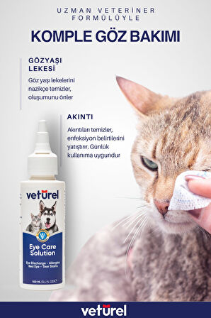 Kedi Köpek Göz Ağız Kulak Bakım Seti Enfeksiyon Gözyaşı Lekesi Plak Koku Giderici Hipokloröz 3x100ml