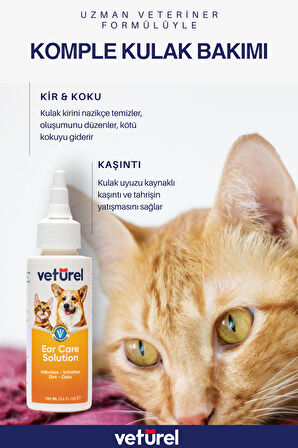 Kedi Köpek Göz Ağız Kulak Bakım Seti Enfeksiyon Gözyaşı Lekesi Plak Koku Giderici Hipokloröz 3x100ml