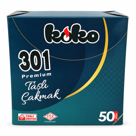Koko Premium Taşlı Çakmak 301 Doldurulabilir Mum Alevli Cep Tipi 50 Adet