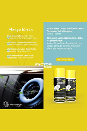 Araba Klima Ortam Temizleyici Hava Tazeleyici Koku Bombası | Air Re-Fresher Mango Limon 150ml