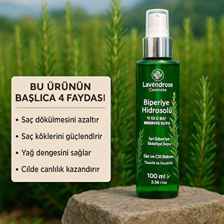 Biberiye Suyu Dökülme Karşıtı Ve Saç Uzamasını Destekleyici Saç Toniği %100 Saf Ve Doğal Saf 100 ml