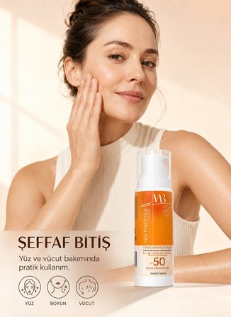 Güneş Koruyucu Krem SPF 50 – 50 ml | Şeffaf Görünüm, Yüz ve Vücut Kullanımı