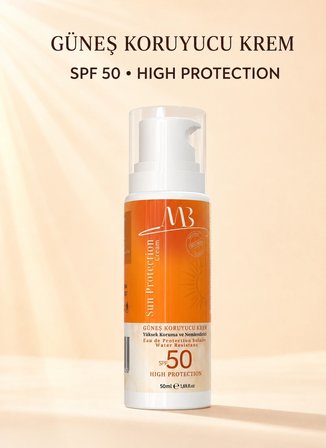 Güneş Koruyucu Krem SPF 50 – 50 ml | Şeffaf Görünüm, Yüz ve Vücut Kullanımı