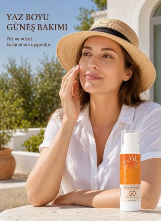 Güneş Koruyucu Krem SPF 50 – 50 ml | Şeffaf Görünüm, Yüz ve Vücut Kullanımı
