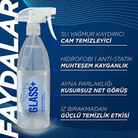 GYEON Q²M Glass+ Plus Araç Cam Yağmur Kaydırıcı Su İtici ve Temizleyici - 1000 ml -Hidrofobik Parlak