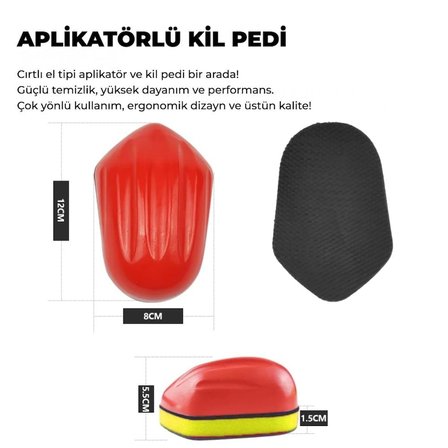 MG PS Aplikatörlü El Kil Pedi 12x8 cm - Araç Boya Temizleme Cırtlı Clay Pad Sponge Block