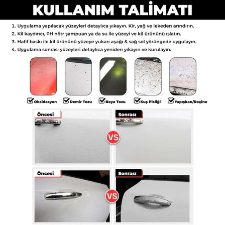 MG PS Aplikatörlü El Kil Pedi 12x8 cm - Araç Boya Temizleme Cırtlı Clay Pad Sponge Block