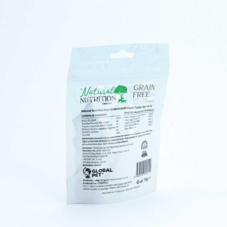 Natural Nutrition Kuzu Etli Kemik Şeklinde Tahılsız Köpek Ödül Maması 75gr