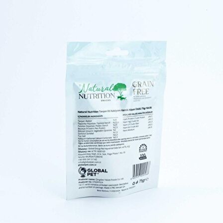 Natural Nutrition Tavşan Eti Kalsiyum Kemik Tahılsız Köpek Ödülü 75 Gr