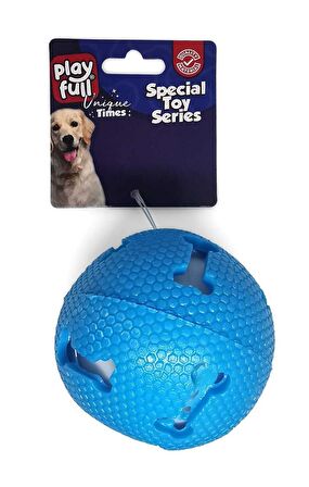 Playfull Işıklı Kemik Desenli Plastik Top Köpek Oyuncağı 7.5 Cm