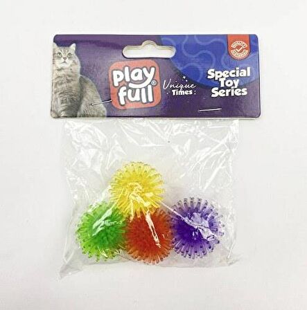 Playfull Plastik Top Kedi Oyuncağı 3,5 Cm 4'lü