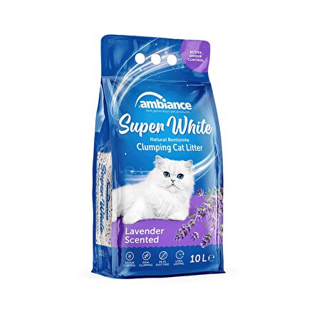 Ambiance Super White Lavantalı İnce Taneli Kedi Kumu (10 L)