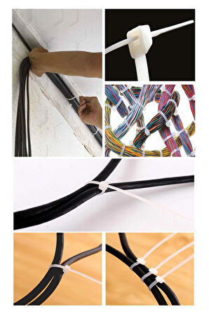 Çetsan 2,5*200 Kablo Bağı Siyah (100 Adet) - Çırt Kelepçe - Klips - Kablo Düzenliyeci