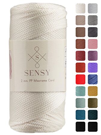 SENSY Premium 200 Gr Polyester Makrome İpi 2 MM - 230 M Supla İp Ve Çanta İpliği