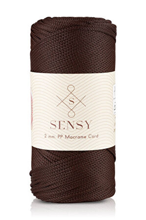 2 Mm - 200 gr Polyester Makrome Ipi Kahverengi 230 M Polyester Makrome Ip Supla Ip Ve Çanta Ipliği
