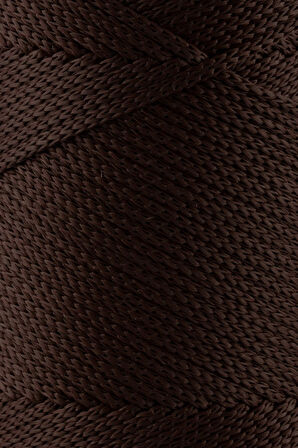 2 Mm - 200 gr Polyester Makrome Ipi Kahverengi 230 M Polyester Makrome Ip Supla Ip Ve Çanta Ipliği