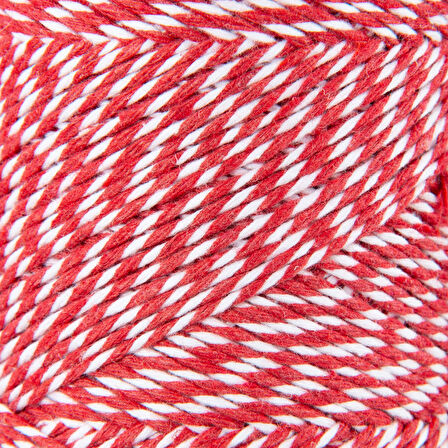 Sensy 200 Metre 200 Gr Paket İp Hediye Paketleme İpi Marteniçka Ipi Twine Baker Kırmızı Beyaz