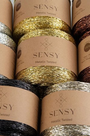 Premium 320 M Simli Metalik Ip Parlak Çanta Rafya Supla Ip Metalik Bükümlü Ip 250 Gr Bakır